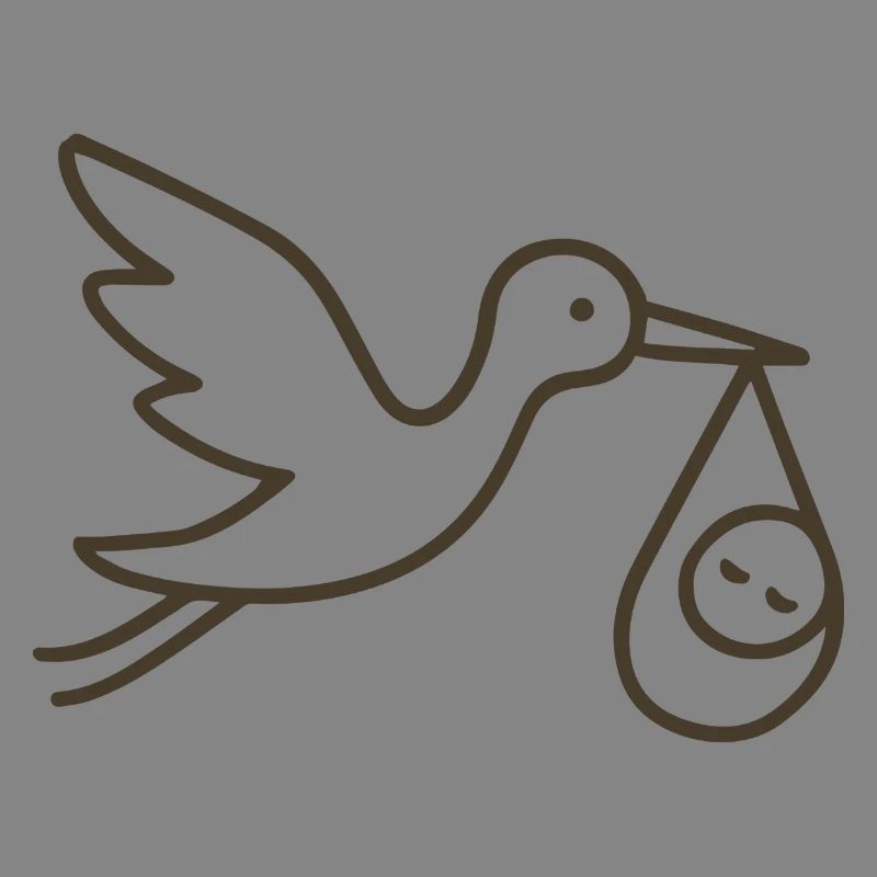 Cigogne avec bébé enfant - Arrivée minimale de bébé