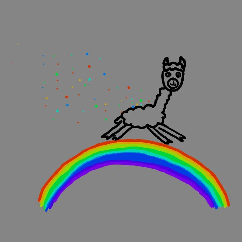 Regenbogen Alpaka Konfetti Muster