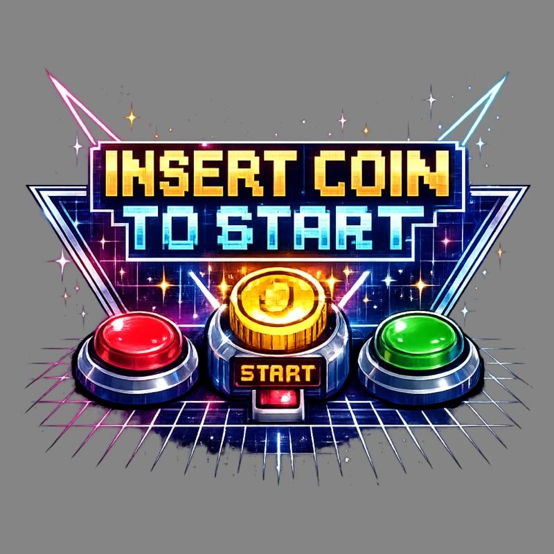 Arcade Start Button Neon Retro