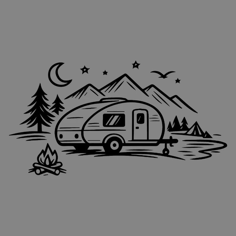 Camping Trailer Landscape