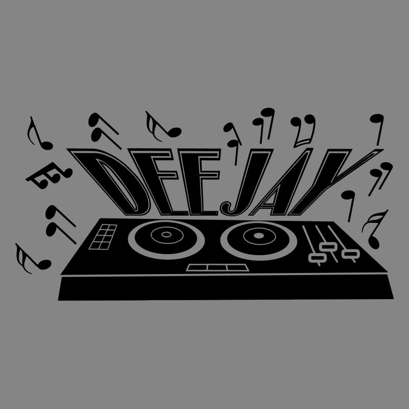 Deejay with turntable and tones