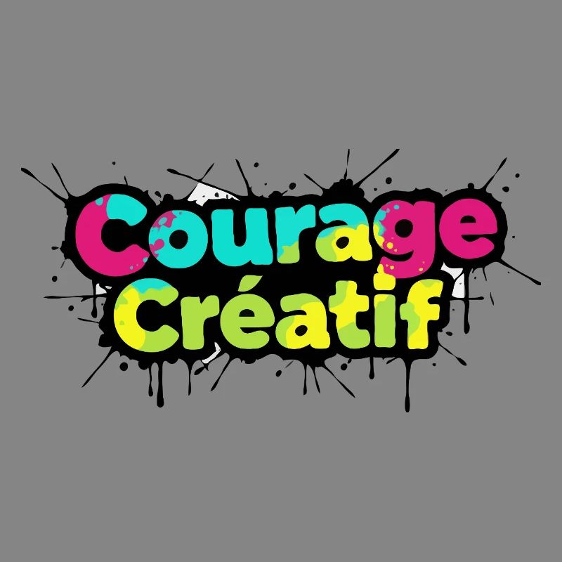 Courage Créatif Bunte Typografie