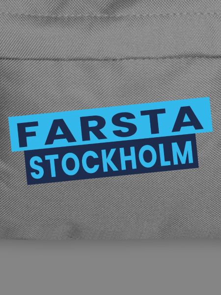Farsta Stockholm Blaue Typografie-Layout