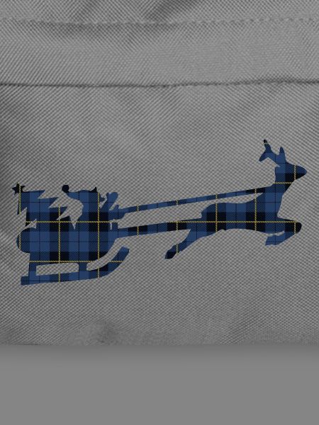 Blauer Tartan-Santa-Schlitten-Silhouette