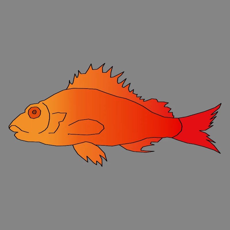 Fish with a serrated fin