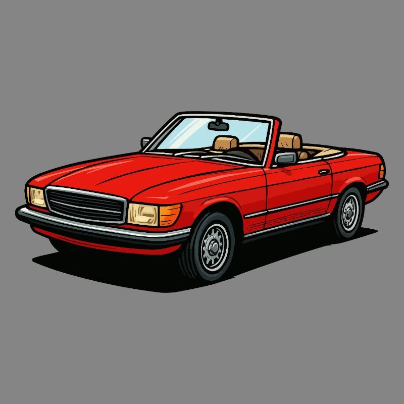 Rotes Cabrio Offenes Dach