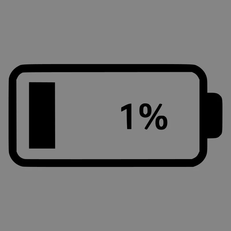 Empty battery battery 1%