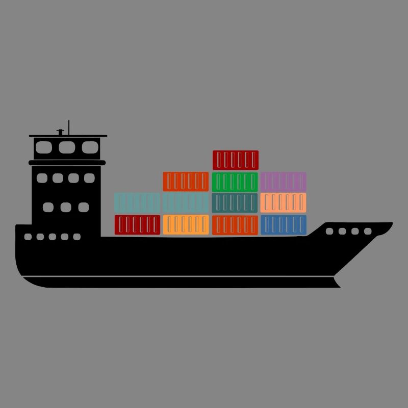 Seecontainerschiff oder Boot mit Containern