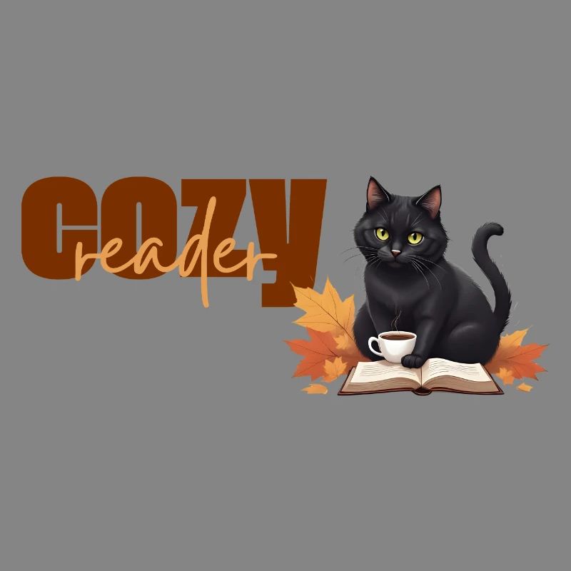 Cozy reader - Herbstlicher Katzenlese-Design