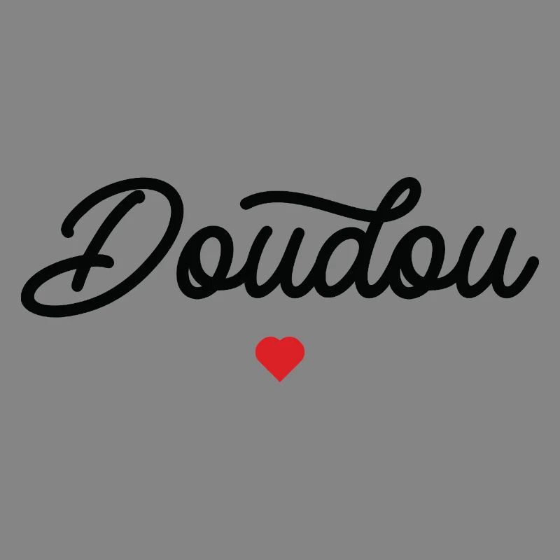 Doudou Coeur Script Noir