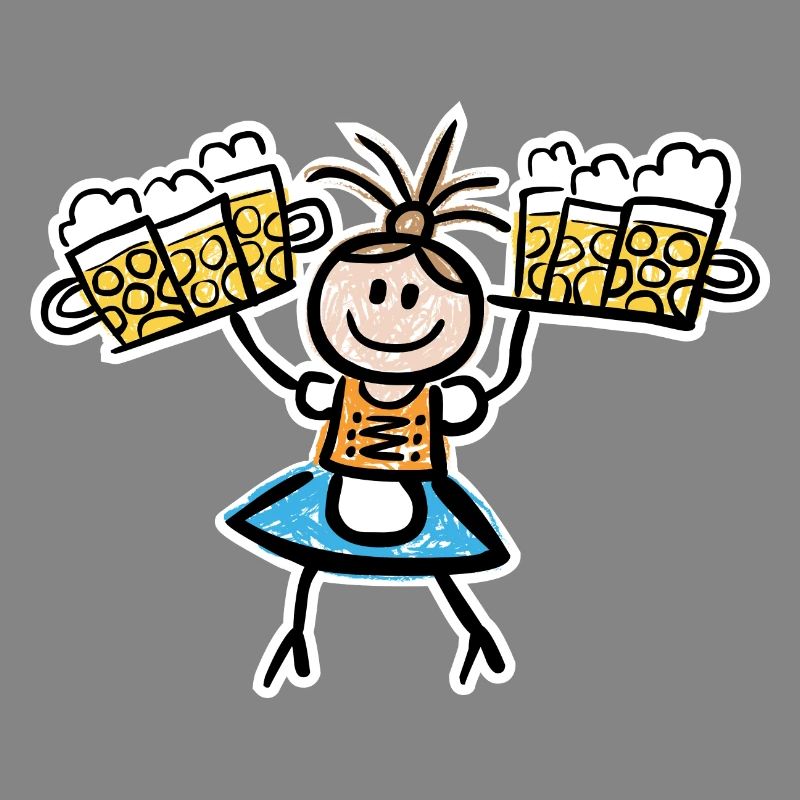 Kellnerin im Dirndl mit Biertablett