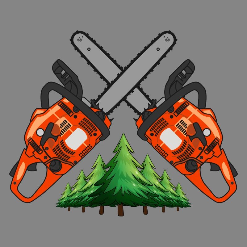 Chainsaw Cross with Forest
