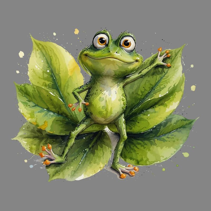 Dancing frog on lily pad