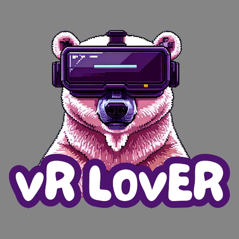 VR Bär mit Virtual Reality Brille