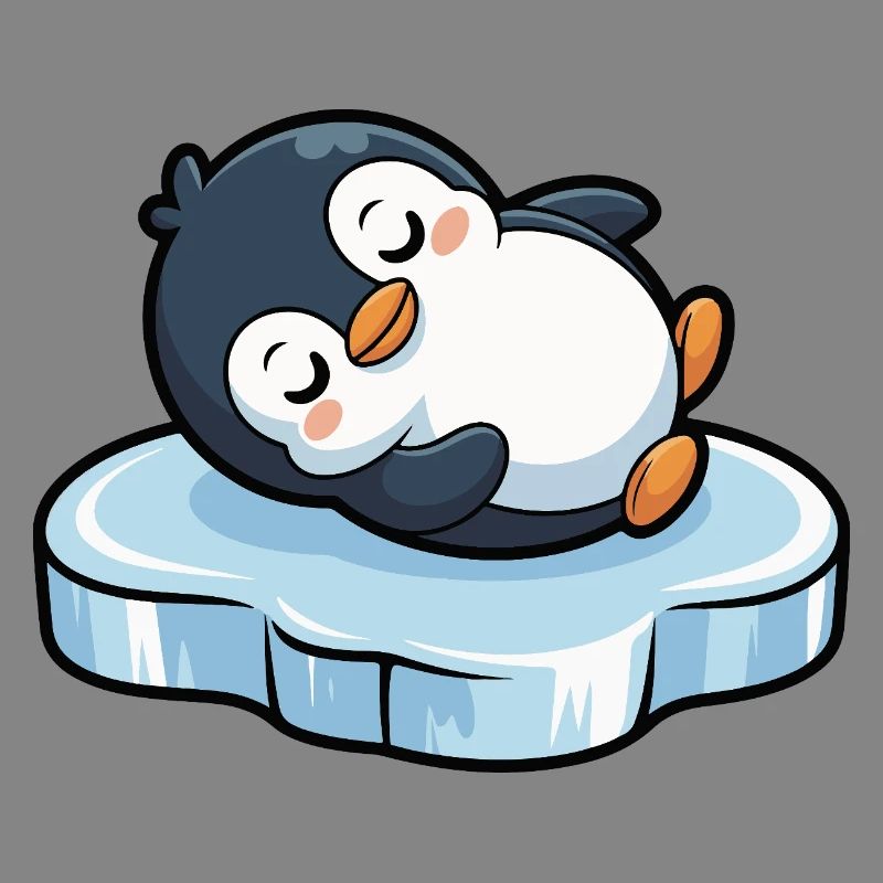 Schlafender Pinguin auf Eis