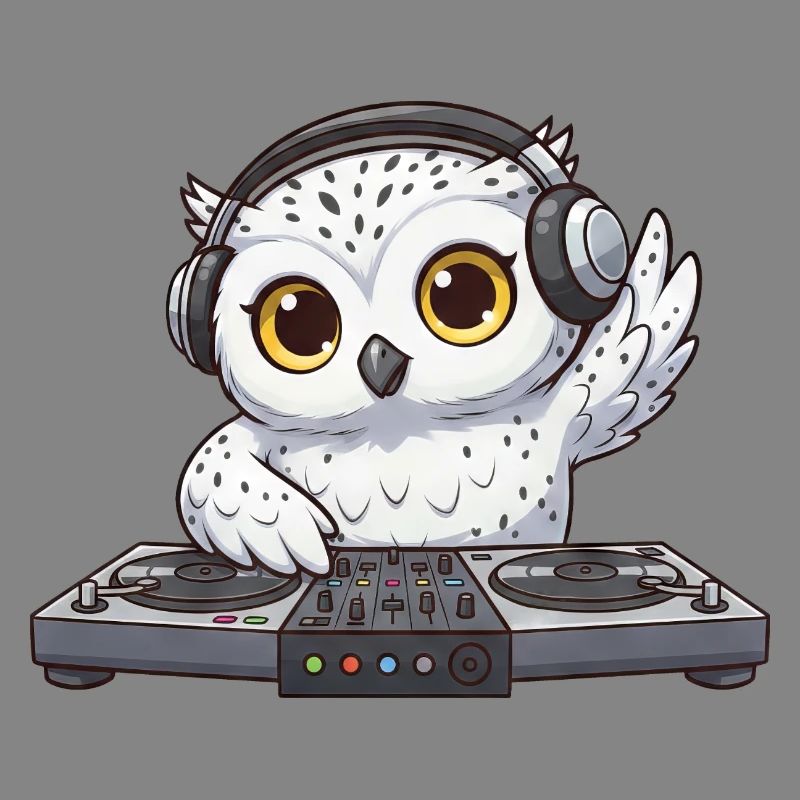 Owl DJ Dancing Techno Disco Electronic Music