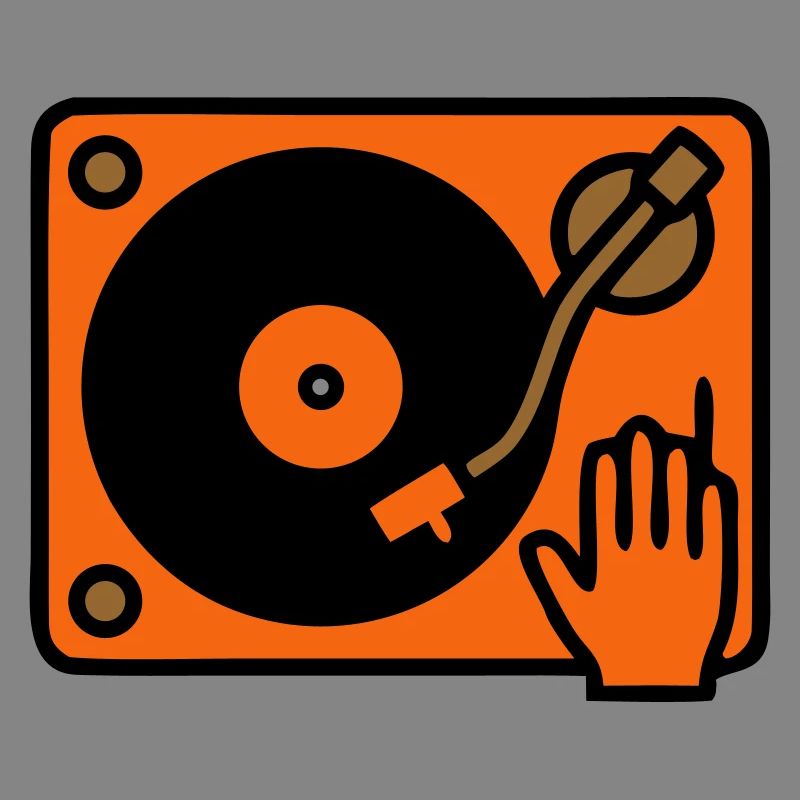 DJ Turntable grattant à la main
