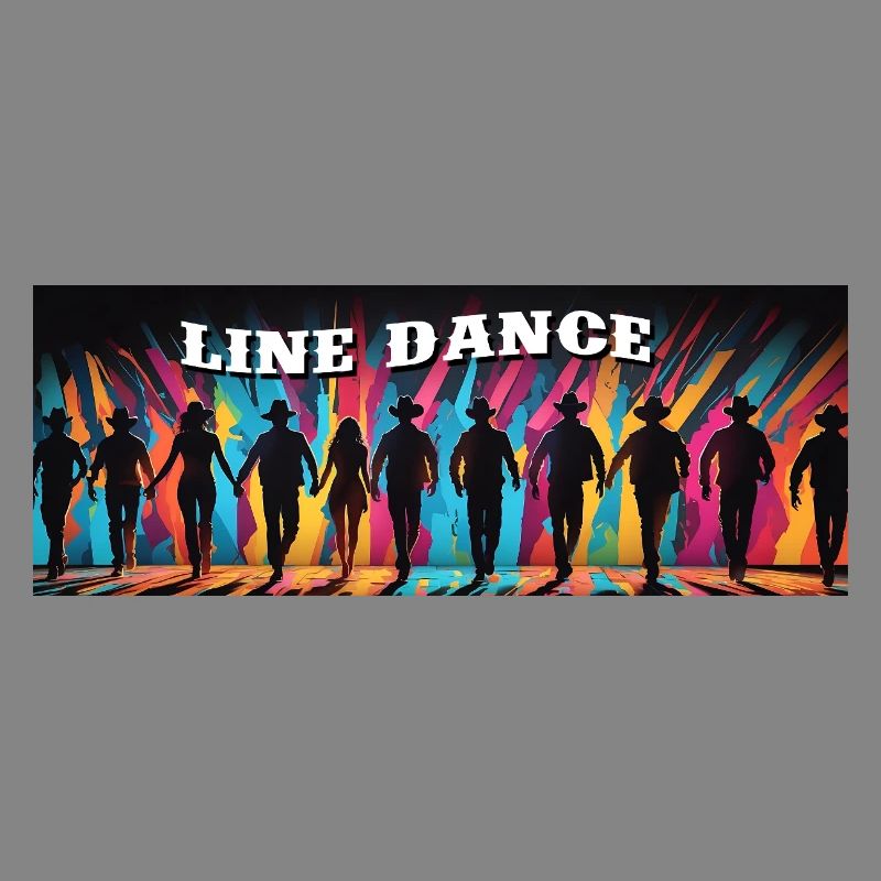 Line dance group dancing