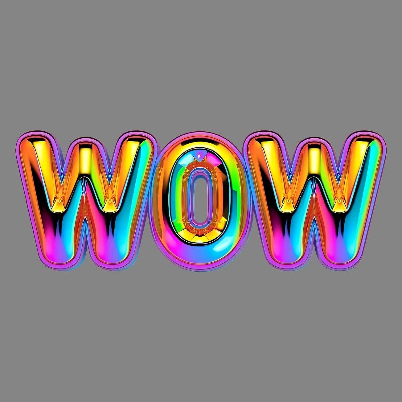 3D WOW Balloon Rainbow Shirt