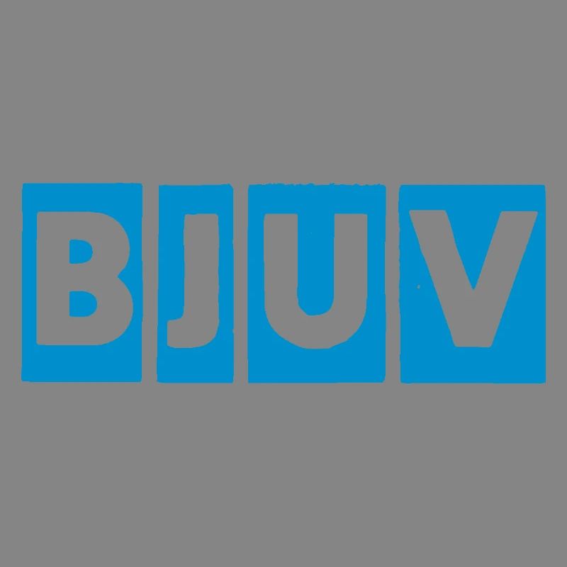 Blue Geometric Block Letters