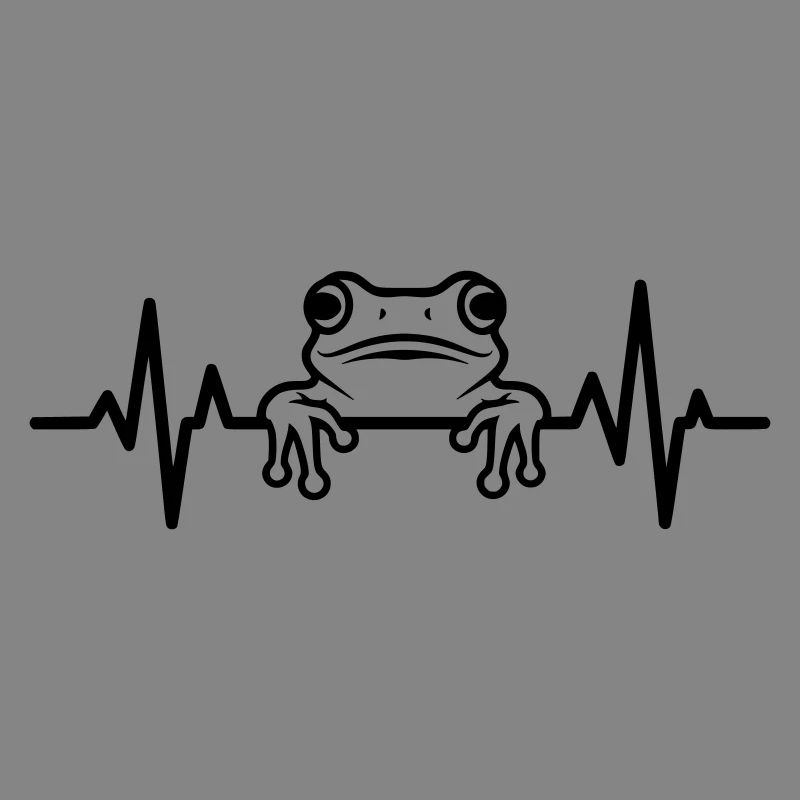Frog Heartbeat Lines Graphic