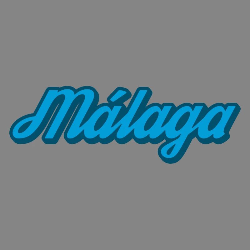 Málaga Küsten Script Blau