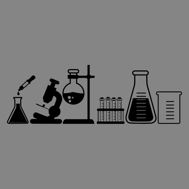 Laboratory with jars, microscope and tubes