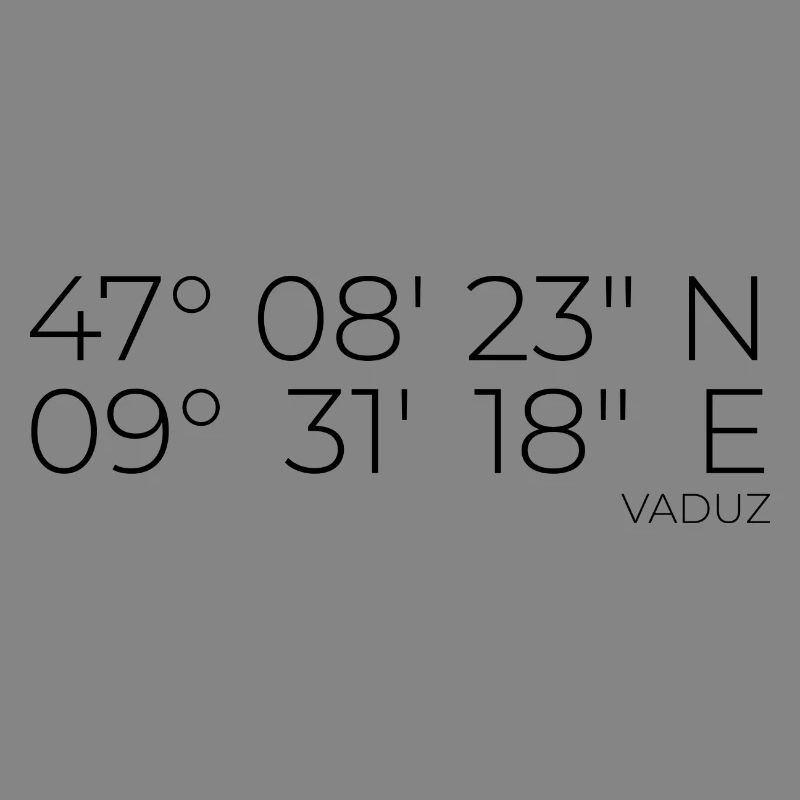Coordinates Vaduz Liechtenstein