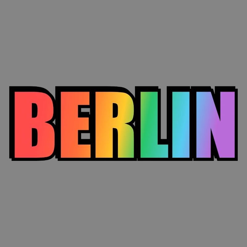 Berlin Rainbow Gradient Letters LGBT