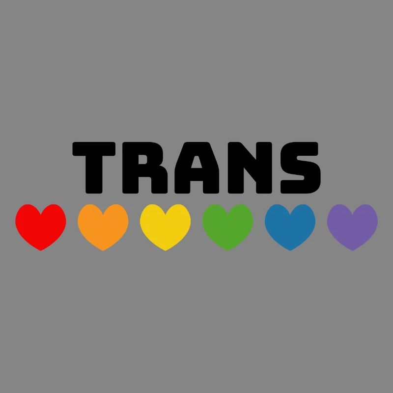 Regenbogenherzchen Trans schwarz