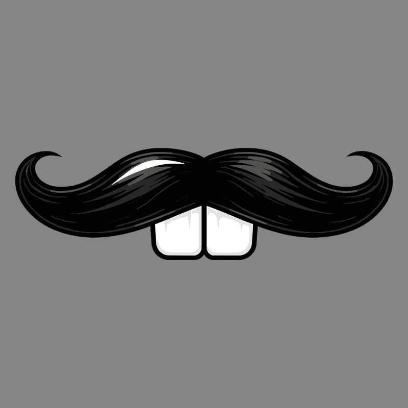 Mustache with rabbit teeth