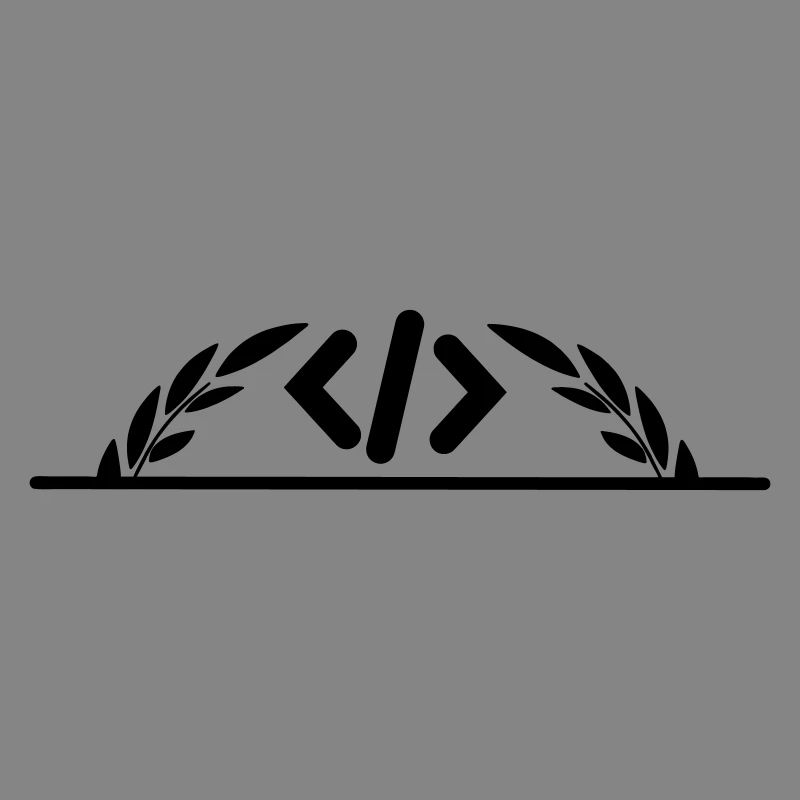 Logo de code en demi-couronne de laurier