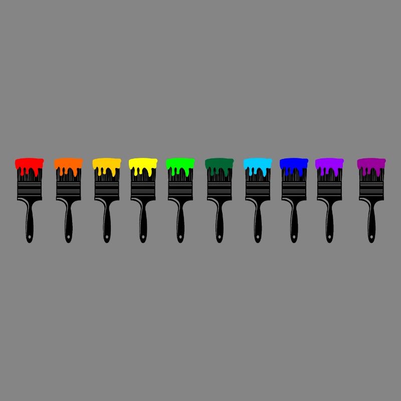 Coloured paintbrushes