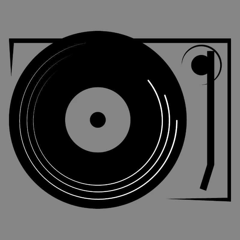retro DJ turntable mixer disc icon icon