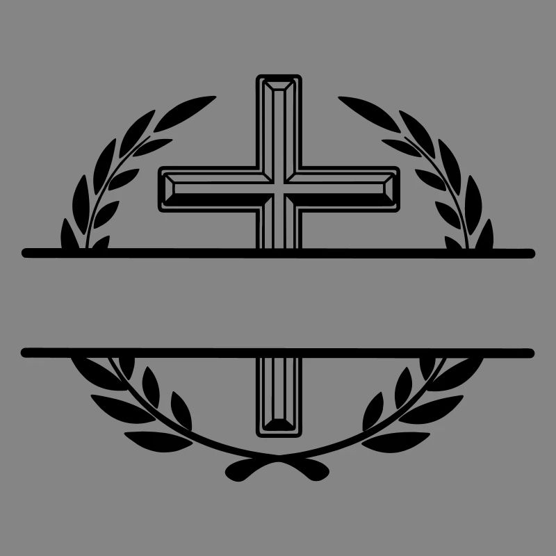 Laurel wreath with cross cutout