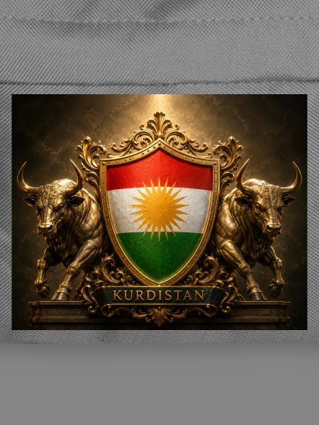 Kurdistan-Schildemblem mit Stieren