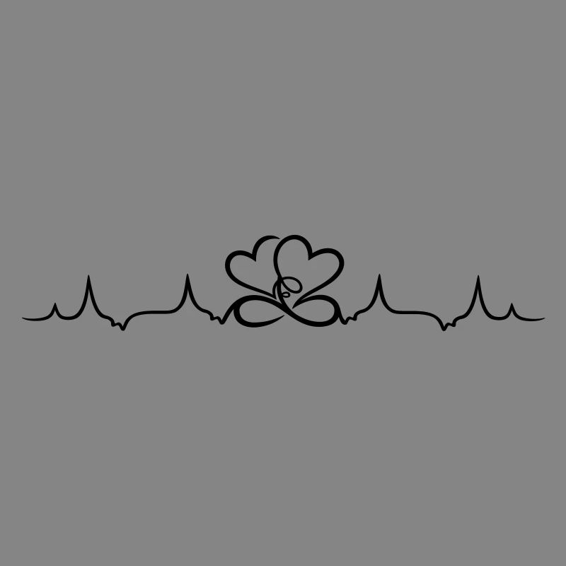 Heartbeat, two hearts with infinity symbol