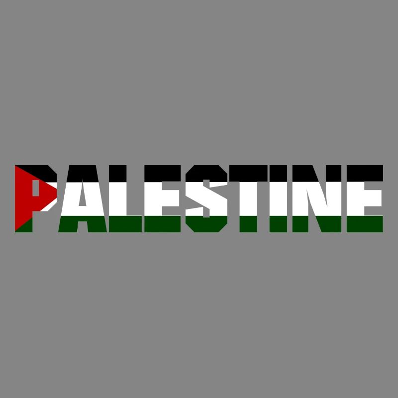 Drapeau de conception de lettrage de la Palestine