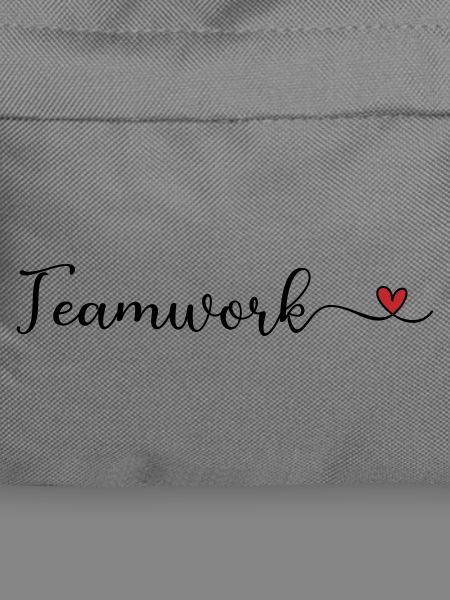 Teamwork Schrift mit Herz
