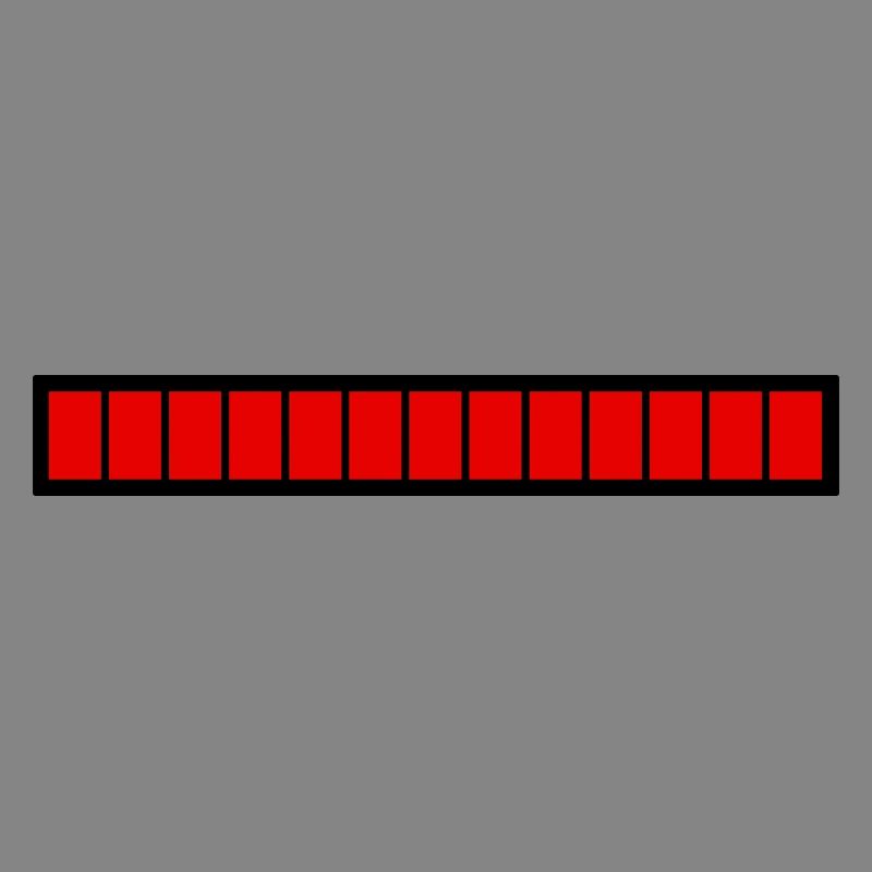 Rectangle loading bar Black Red (100%)