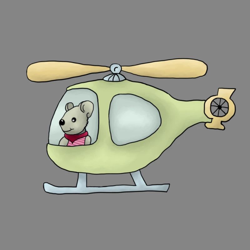 Maus im Hubschrauber