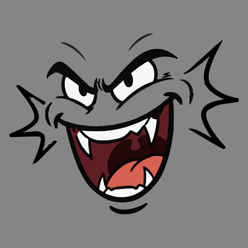 Funny vampire face laughing pattern comic