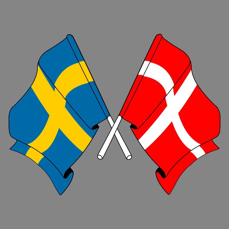 Drapeau de la Suède, drapeau du Danemark