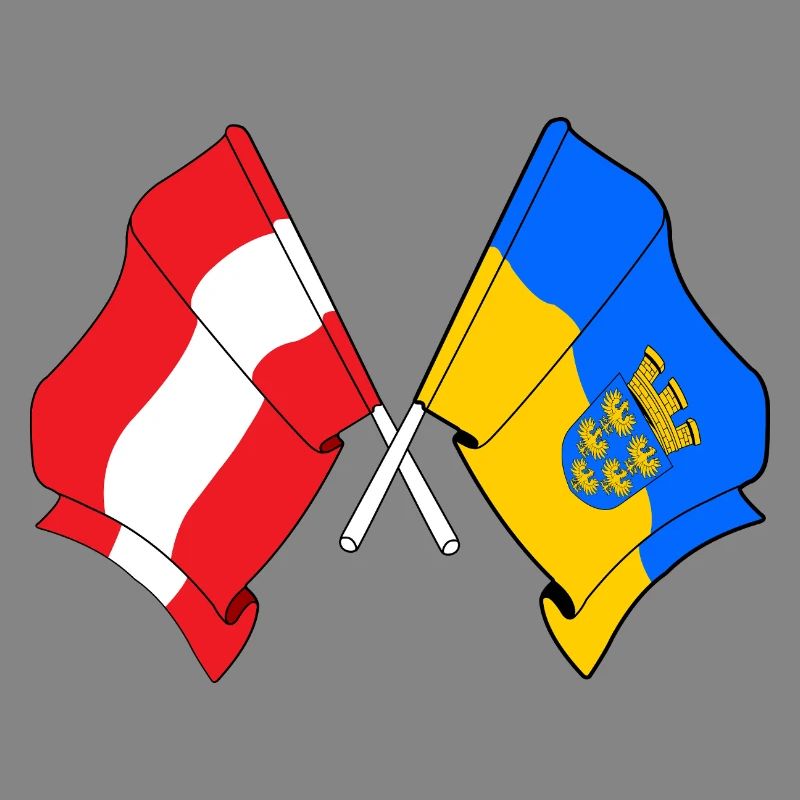 Austria & Lower Austria Crossed Flags
