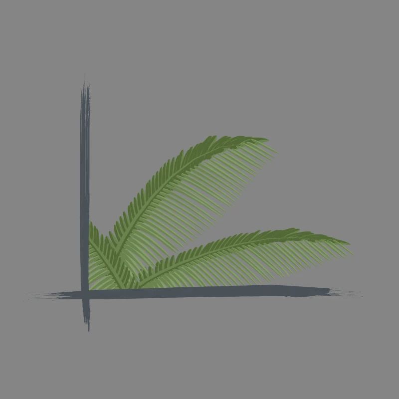 Palm leaves framed in brush frames