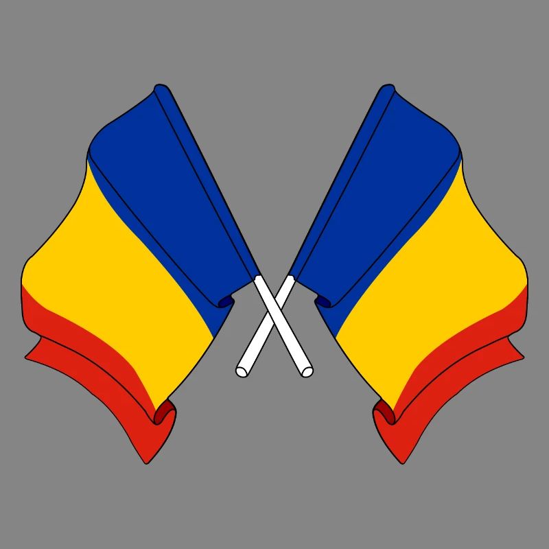 Deux drapeaux Drapeau de la Roumanie, drapeau horizontal m