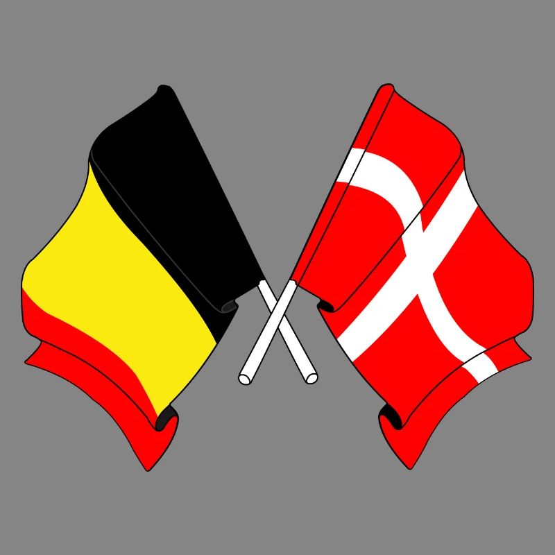 Drapeau de la Belgique et drapeau du Danemark