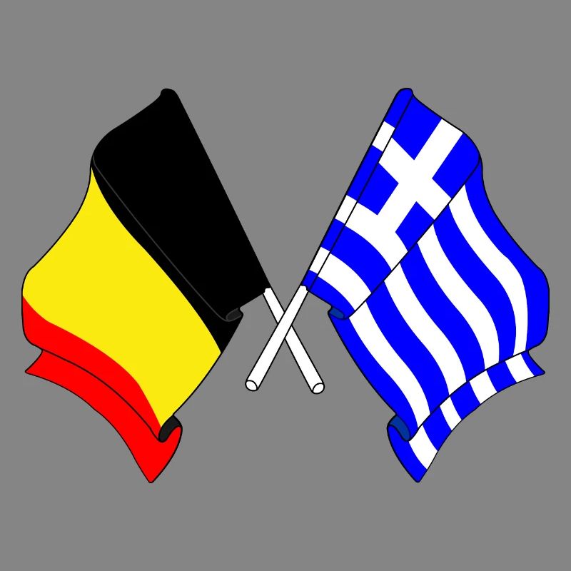 Drapeau Belgique, drapeau Grèce