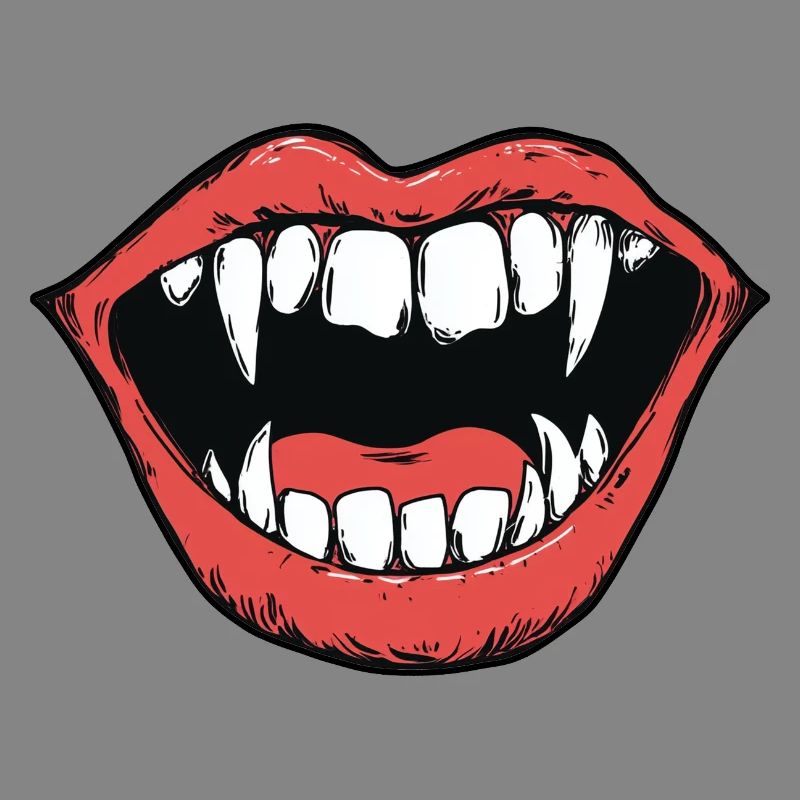vampire mouth, sharp teeth, bite