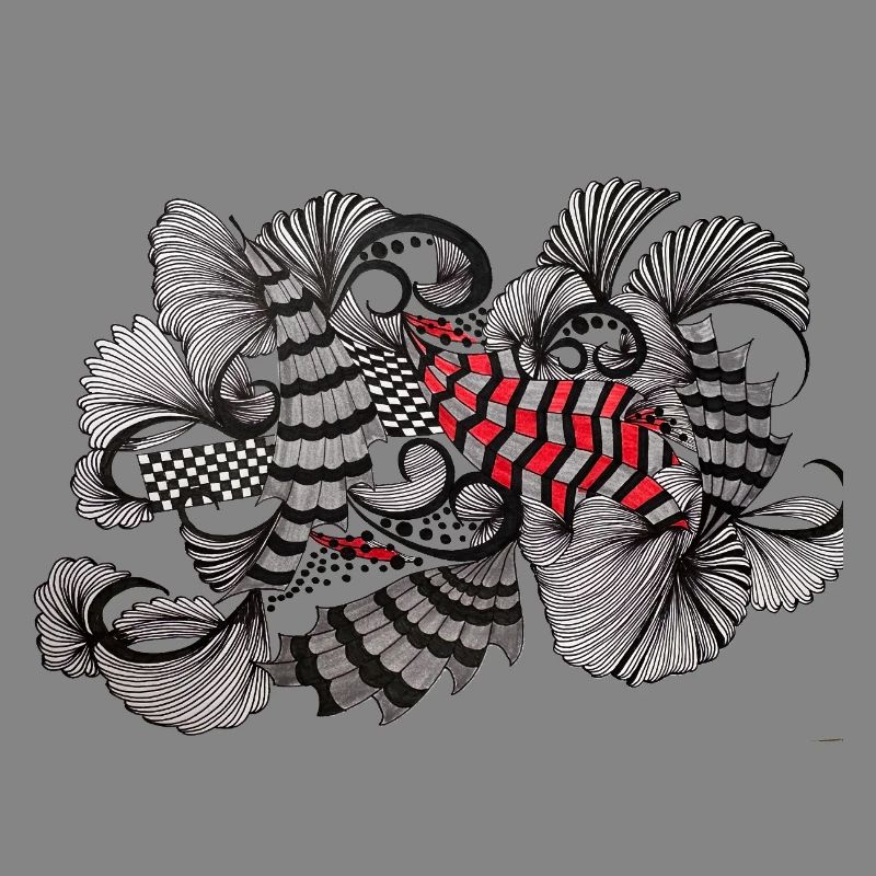 Black White Red Pattern